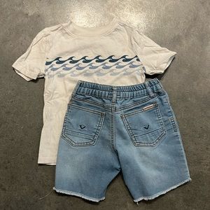 Hudson Jean shorts and Old Navy wave shirt. 3 T.